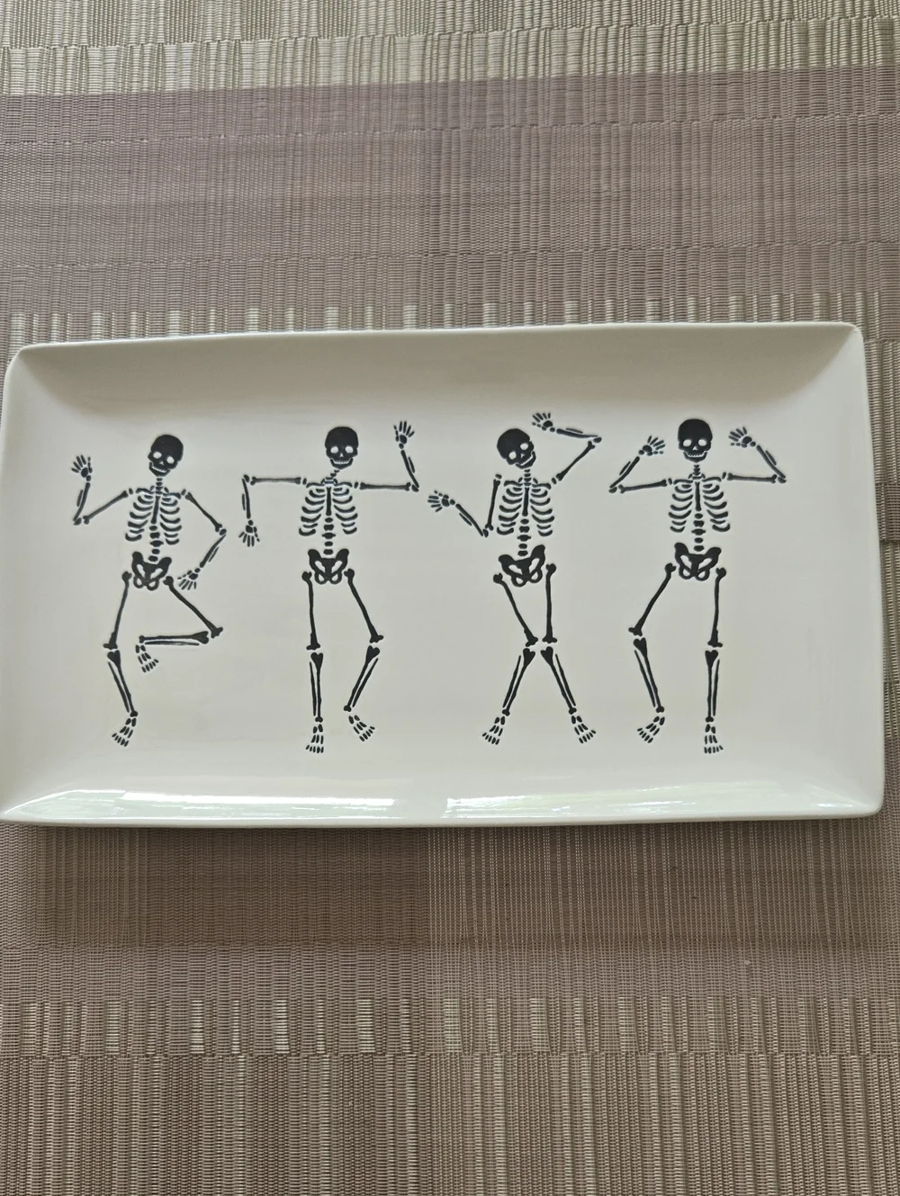 Skeleton Dancing Stoneware Tray